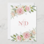 パステルピンクフローラウォーター結婚カラー 招待状 (裏面)