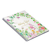 パステルピンクフローラガーリーかわいいパーソナライズされた ノートブック (右側)