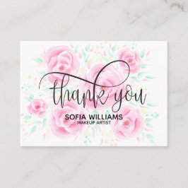 パステルピンクフローラガーリーサンキューカード 紹介カード