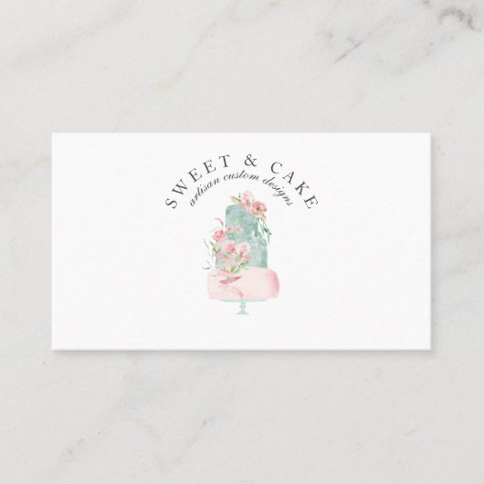 パステルピンクフローラケーキベーカリー 名刺 (正面)