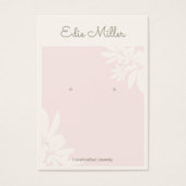 パステルピンクフローラスクリプトフォントイヤリングジュエリー (正面)