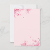 パステルピンクフローラソフトウォーター色60誕生日 招待状 (裏面)