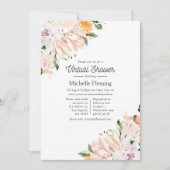 パステルピンクフローラバーチャルシャワー 招待状 (正面)