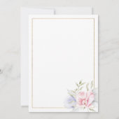 パステルピンクフローラブライダルティーパーティーブライダルシャワー 招待状 (裏面)