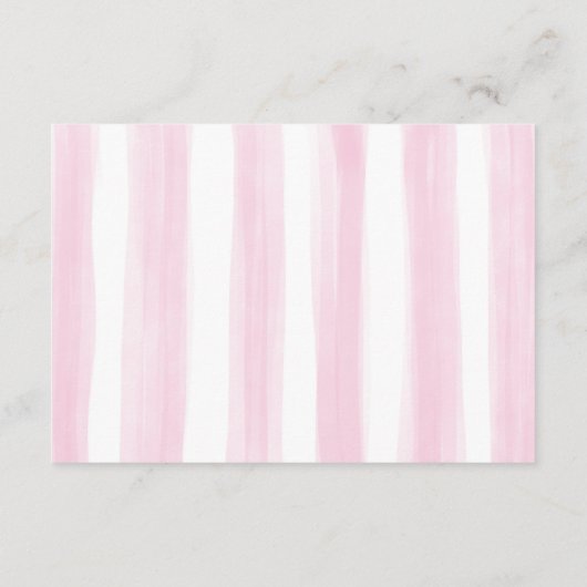 パステルピンクフローラベビーガール服おむつラッフル エンクロージャーカード (裏面)