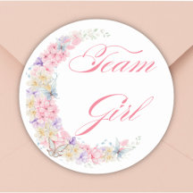 パステルピンクフローラムーンチーム女の子の赤ちゃんシャワー