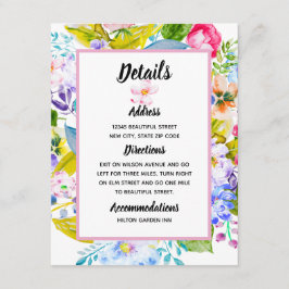 パステルピンクフローラロマン結婚ティック詳細 エンクロージャーカード