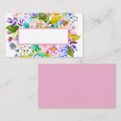 パステルピンクフローラロマン結婚ティーズ座席表 プレイスカード (正面/裏面)