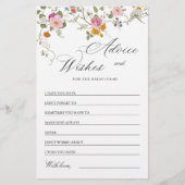 パステルピンクフローラワイルドフラワーアドバイス&ウィッシュズカード (正面)