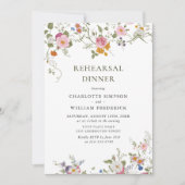 パステルピンクフローラワイルドフラワーリハーサルディナー 招待状 (正面)