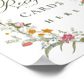 パステルピンクフローラワイルドフラワーレシピカード ポスター (角)