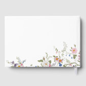 パステルピンクフローラワイルドフラワー結婚フローラ ゲストブック (裏面)