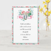 パステルピンクフローラ宗教ヴァージンメアリー カード (黄色い花)