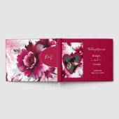 パステルピンクフローラ抽象芸術バラ結婚開花 ゲストブック (全面)