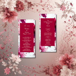 パステルピンクフローラ抽象芸術結婚バラメニュー プログラム