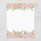 パステルピンクフローラ結婚と金ゴールドブライダルシャワー (裏面)