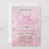 パステルピンクフローラ背景ブライダルシャワー 招待状 (正面)