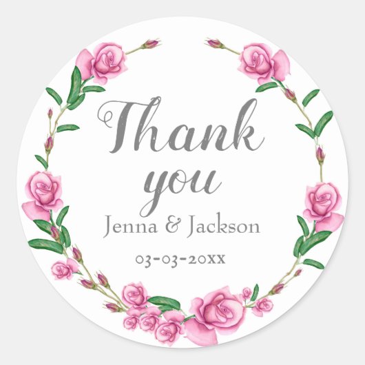 パステルピンクフローラ ラウンドシール (正面)