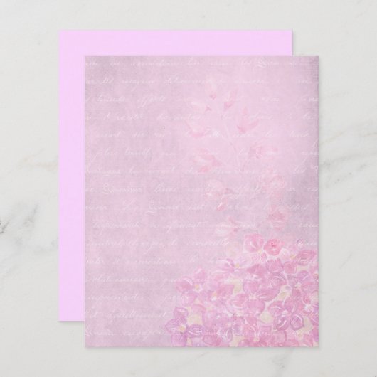 パステルピンクフローラ&文字スクラップブックエフェメラ (正面/裏面)