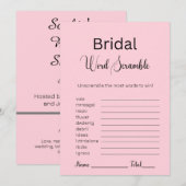 パステルピンクブライダルワードスクランブルゲーム 招待状 (正面/裏面)