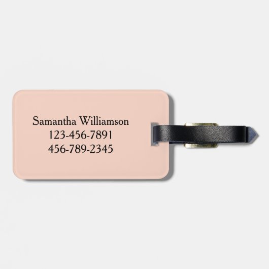 パステルピンクブライド旅行荷物タグ ラゲッジタグ (裏面横)