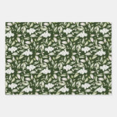 パステルピンクブラックバラオーキッドフラワー ラッピングペーパーシート (正面)