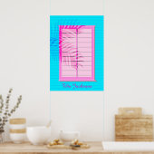 パステルピンクブルーウエストインディアン木製ビーチシャック ポスター (キッチン)