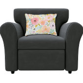 パステルピンクブルーウォーターカラーフローラ植物学 アクセントクッション