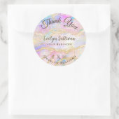 パステルピンクブルーオパールありがとう ラウンドシール (バッグ)