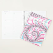 パステルピンクブルーキャンディーケーンスパイラルフラクタル プランナー手帳 (ディスプレー)