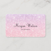 パステルピンクブルーグライトリー   名刺 (正面)