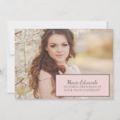 パステルピンクブルーグリーンフォトカレッジトランクパーティー 招待状 (正面)