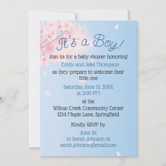 パステルピンクブルーグリーン妊娠男の赤ちゃんシャワー 招待状 (正面)