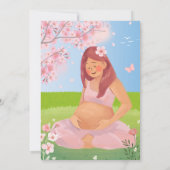 パステルピンクブルーグリーン妊娠男の赤ちゃんシャワー 招待状 (裏面)