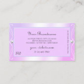 パステルピンクブルースパークルダイヤモンドイニシャル 華美 名刺 (裏面)