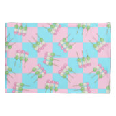 パステルピンクブルーダ市松模様にンゴピラロケース 枕カバー (裏面)