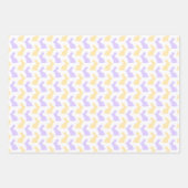 パステルピンクブルーパープルグリーンイースターバニー ラッピングペーパーシート (正面)