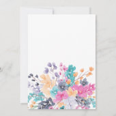 パステルピンクブルーフローラ水彩ブライダルシャワー 招待状 (裏面)