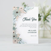 パステルピンクブルーフローラ結婚ズ紙クイリング サンキューカード (スタンド正面)