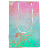 パステルピンクブルーマーブル抱き枕好意バッグnew ミディアムペーパーバッグ (裏面)