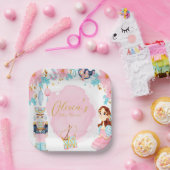 パステルピンクブルーヴィンテージくるみクラッカーベビーシャワー ペーパープレート (パーティー)