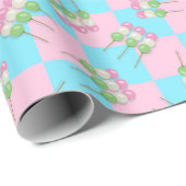 パステルピンクブルー市松模様にダゴラッピング紙 ラッピングペーパー (ロールコーナー)