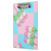 パステルピンクブルー市松模様にダンゴクリップボード クリップボード (左)