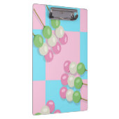 パステルピンクブルー市松模様にダンゴクリップボード クリップボード (右)