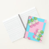 パステルピンクブルー市松模様にダンゴスパイラルノート ノートブック (内部)
