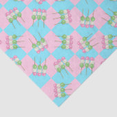 パステルピンクブルー市松模様にダンゴティッシュペーパー 薄葉紙 (詳細)