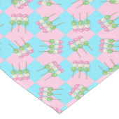 パステルピンクブルー市松模様にダンゴテーブルランナー ショートテーブルランナー (コーナー)