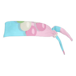 パステルピンクブルー市松模様にダンゴヘッドバンド タイヘッドバンド