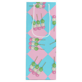 パステルピンクブルー市松模様にダンゴボトル抱き枕 ワインギフトバッグ