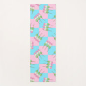 パステルピンクブルー市松模様にダンゴヨガマット ヨガマット (正面)